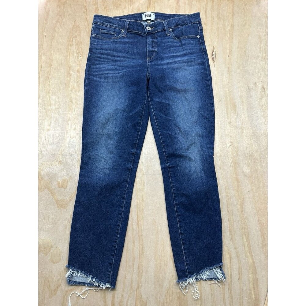 Paige Jeans Verdugo‎ Crop 31 Dark Wash Raw Hem Stretch